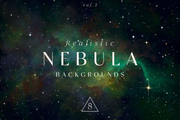 8个高清逼真宇宙太空星系星云背景图片素材 Realistic Nebula Backgrounds 3
