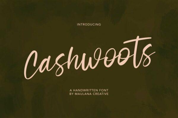 潮流奇特名片网站徽标logo设计手写英文字体素材 Cashwoots Handwritten Font