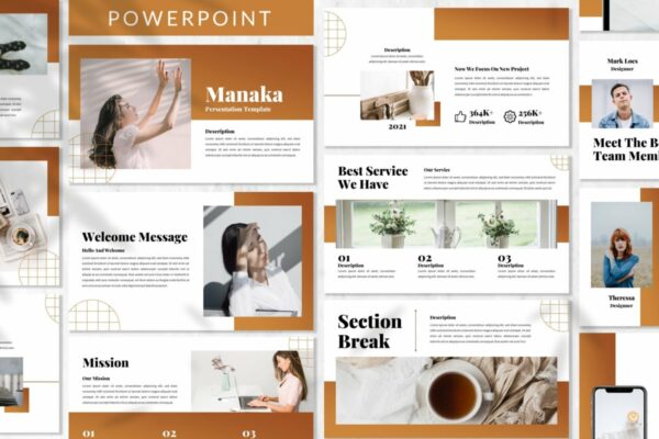 现代简洁商务营销策划提案简报演示文稿设计模板 Manaka – Business Powerpoint Template
