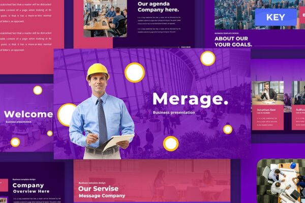 创意优雅多用途作品集演示文稿设计Keynote模板 Merage – Keynote Presentation Templates