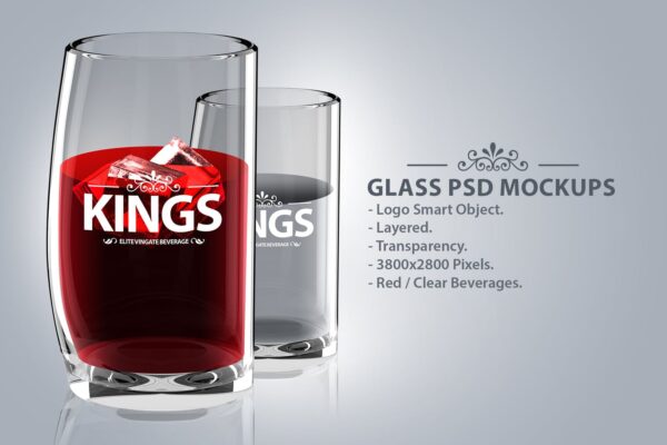 透明玻璃杯Logo设计贴图样机PSD模板 Glass Logo PSD Mockups