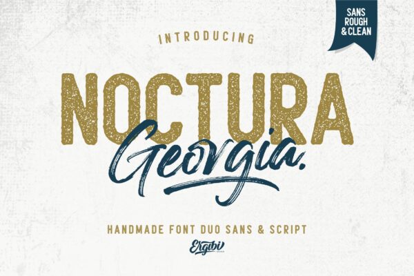 时尚都市风海报标题徽标Logo设计手写英文字体素材 Noctura Georgia Font