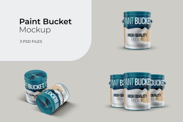 时尚金属油漆桶外观设计展示贴图样机模板 Paint Bucket Mockup