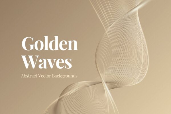 10款金色奢华极简优雅抽象网格波浪艺术装饰设计素材 Gold Grid Waves Backgrounds