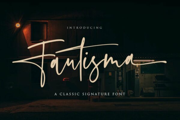 创意品牌社交媒体徽标logo设计手写英文字体素材 Faustima Handwritten Font