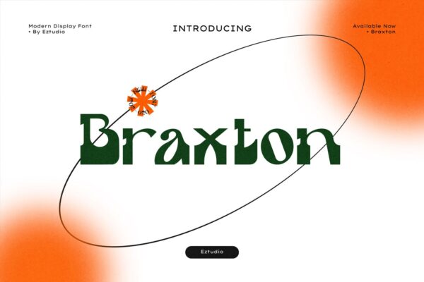 现代潮流逆反差酸性海报标题Logo设计衬线英文字体素材 Braxton Font