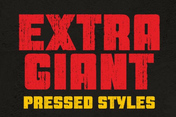 潮流杂志海报徽标logo设计无衬线男性字体素材 Extra Giant Pressed