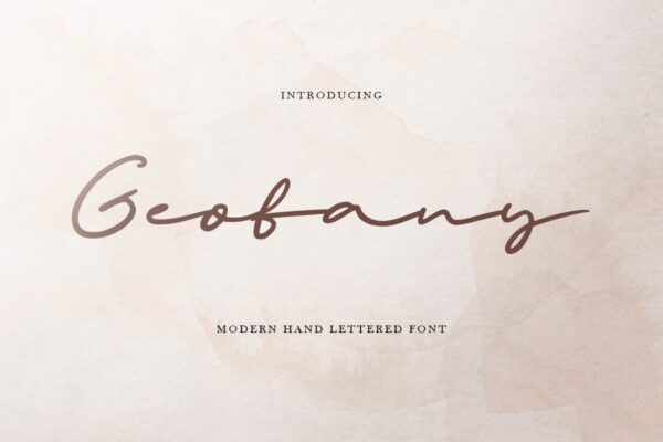 现代杂志网站徽标logo设计手写英文字体素材 Geofany – Modern Hand Lettered Beauty Script Font