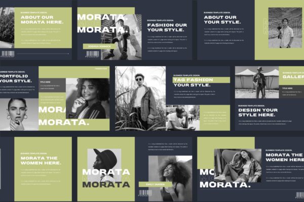 时尚街头摄影作品集图文排版演示文稿设计模板 MORATA Powerpoint Template
