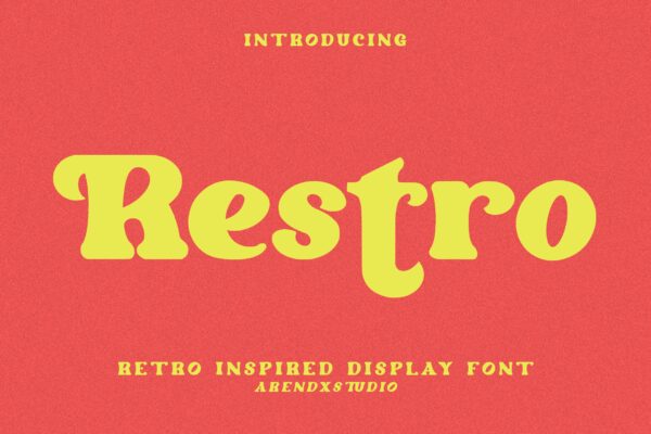 现代优雅海报标识徽章设计手写显示字体素材 Restro – Display Font