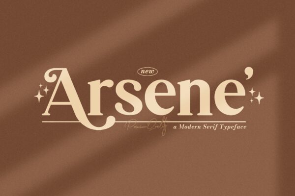 现代奢华广告品牌标题徽标logo设计衬线英文字体素材 Arsene Modern Serif Typeface