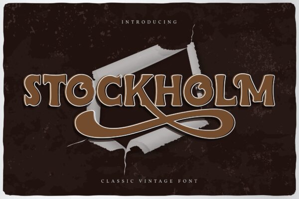 复古书法风格海报贺卡邀请函设计无衬线英文字体素材 Stockholm Classic Vintage Font