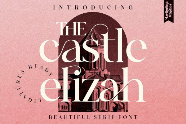 现代时尚海报品牌社交媒体设计衬线字体素材 The Castle Elizah Serif Font LS