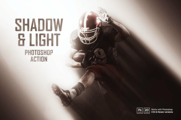 创意光影效果照片处理特效PS动作模版 Shadow & Light Photoshop Action