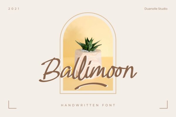 时尚优雅品牌徽标Logo标题设计手写英文字体下载 Ballimoon Font