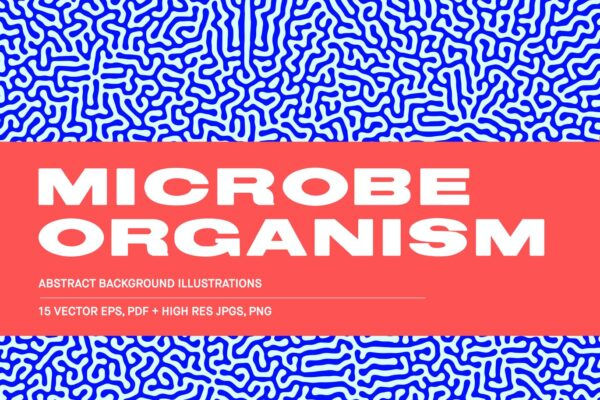 15个高品质有机微生物纹理无缝隙图案矢量设计素材 Microbe Organism – Abstract Backgrounds