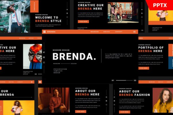时尚女装品牌策划提案演示文稿设计模板 BRENDA Powerpoint Template