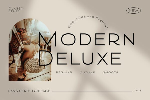 时尚优雅品牌Logo海报标题设计无衬线英文字体素材 Modern Deluxe Font
