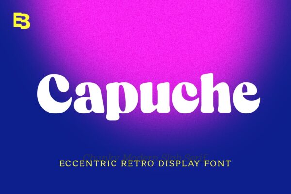 复古膨胀标题品牌徽标Logo设计衬线英文字体素材 Capuche