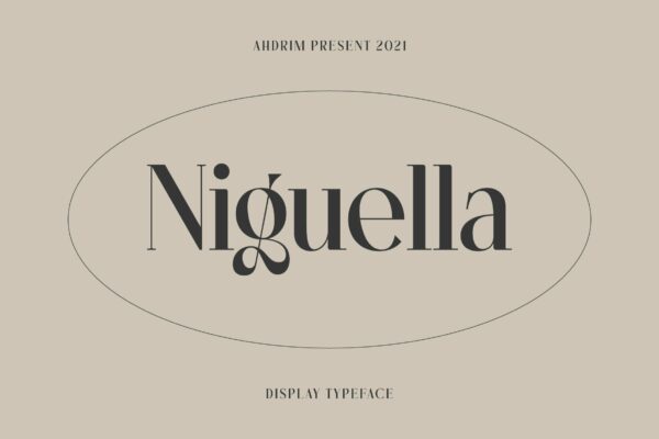 时尚优雅杂志海报标题徽标Logo衬线英文字体素材 Niguella Font