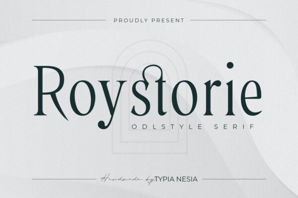经典优雅杂志海报标题徽标Logo设计衬线英文字体素材 Roystorie Font