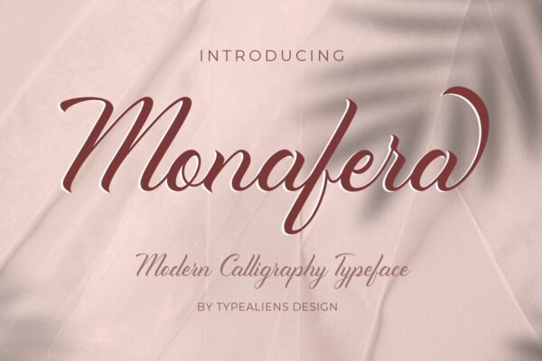 现代优雅海报标题徽标Logo设计手写英文字体下载 Monafera Font