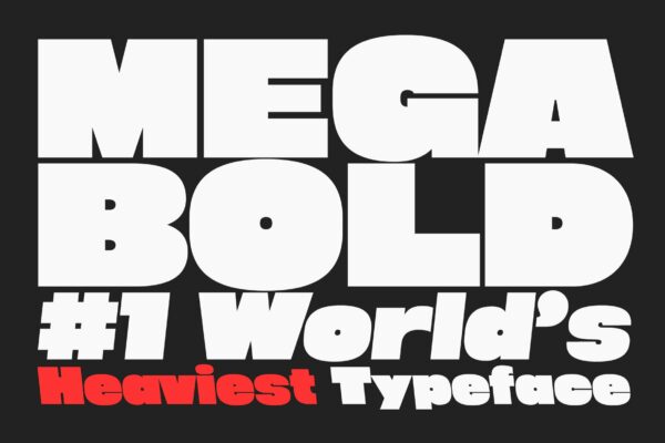 超粗海报杂志标题徽标Logo设计无衬线英文字体素材 Megabold World’s Heaviest Typeface