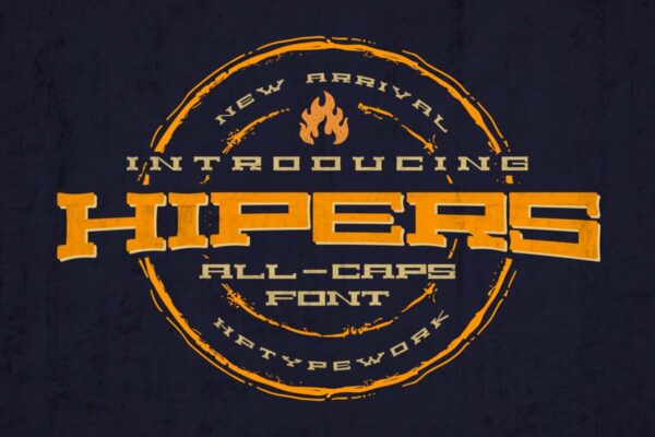 复古炫酷品牌Logo海报标题设计无衬线英文字体素材 Hipers