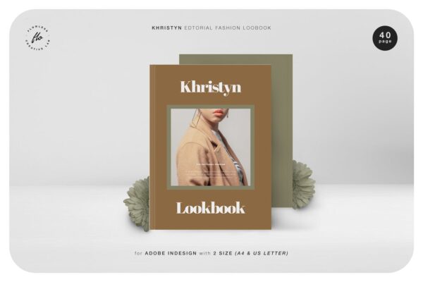 现代时尚服装摄影作品集图文排版画册设计INDD模板 Khristyn Editorial Fashion Lookbook