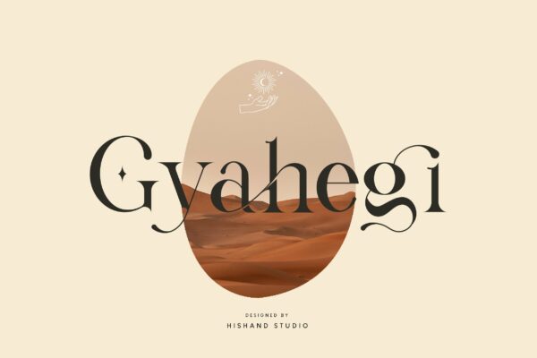 现代优雅品牌Logo杂志海报标题设计衬线英文字体素材 Gyahegi Font