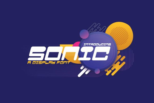 动感倾斜杂志标题徽标Logo设计无衬线英文字体素材 Sonic