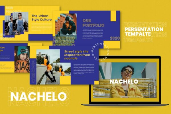 时尚潮流企业营销策划作品集演示文稿设计模板 NACHELO – Powerpoint Template