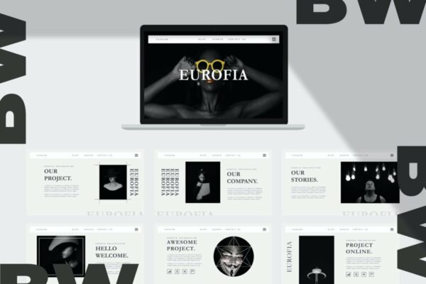 极简主义企业营销策划提案简报演示文稿设计Keynote模板 Eurofia – Keynote Template