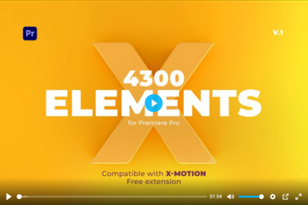 4300文字标题字幕条指示线图形背景排版动画PR预设模板 X-Elements | Premiere Pro