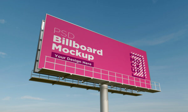 9款户外高速广告牌设计展示贴图样机模板 Billboard Mockup