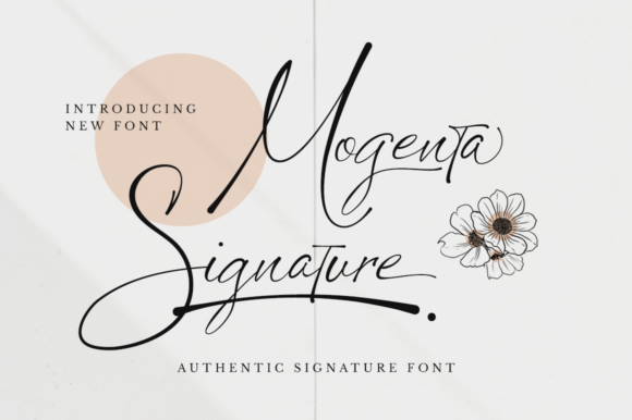 现代优雅杂志标题徽标Logo手写英文字体素材 Mogenta Signature Font
