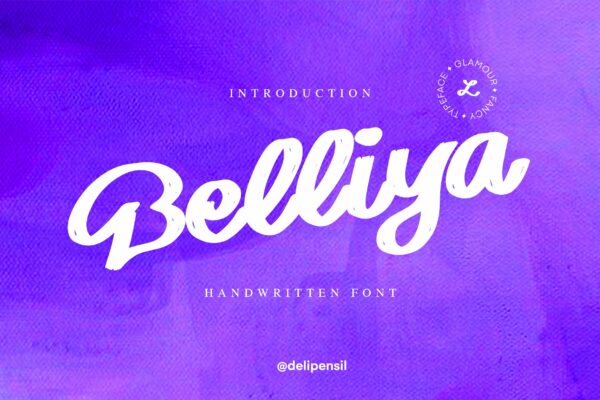 现代时尚杂志标题徽标Logo手写英文字体设计素材 Belliya – Handwritten Modern Font