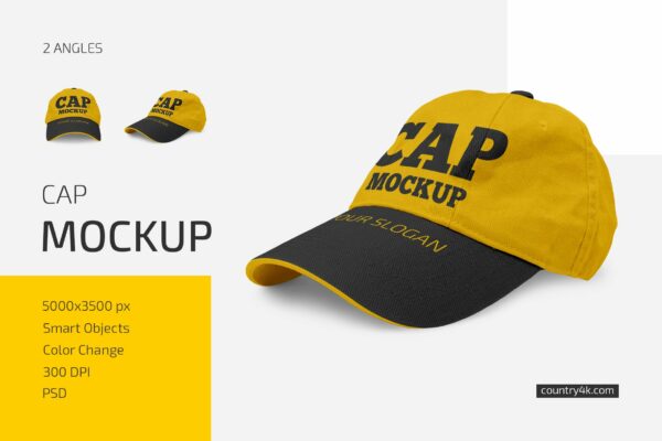 逼真棒球帽设计贴图样机合集 Cap Mockup Set