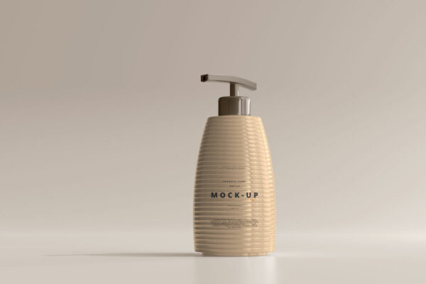 9款极简洗发水沐浴乳按压瓶设计贴图样机模板 Pump Bottle Mockup