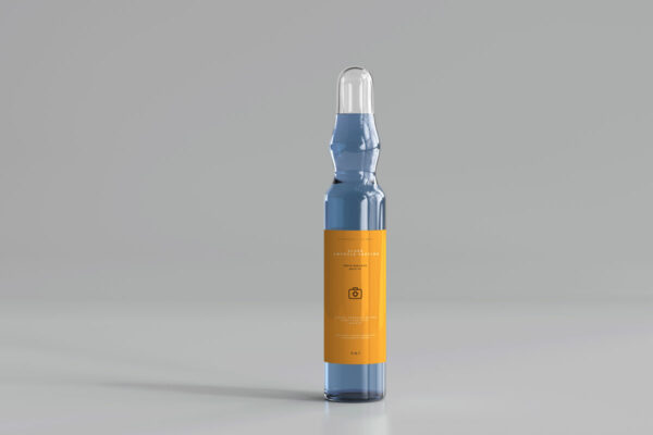15款质感药物药剂疫苗玻璃瓶包装盒展示PS贴图样机模板 Glass Ampoule With Box Mockup