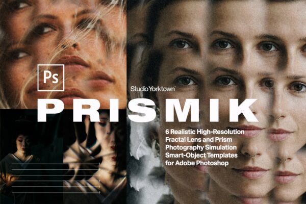 6款万花筒棱镜摄影效果反射照片处理滤镜PS样式模板 Prismik – Prism And Lens Effects-第351期-