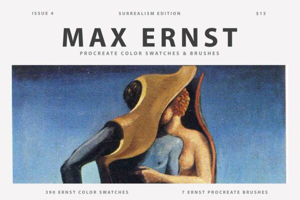 超现实主义复古点状颗粒艺术绘画iPad Procreate笔刷设计素材 Max Ernst’s Art Procreate Brushes