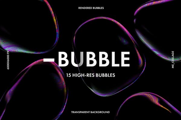 高清炫彩抽象透明肥皂气泡海报背景底纹素材 BUBBLE – 15 Soap Bubbles【第221期】