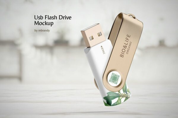 7款USB闪存盘优盘驱动器设计样机素材 Usb Flash Drive Mockup