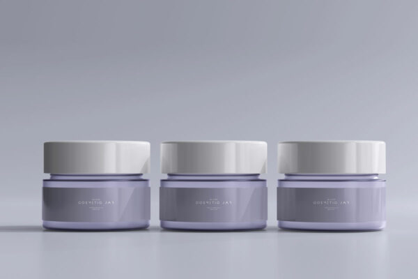 8款高质量化妆品面霜罐纸盒设计PS智能贴图样机模板 Cosmetic Jar Mockup