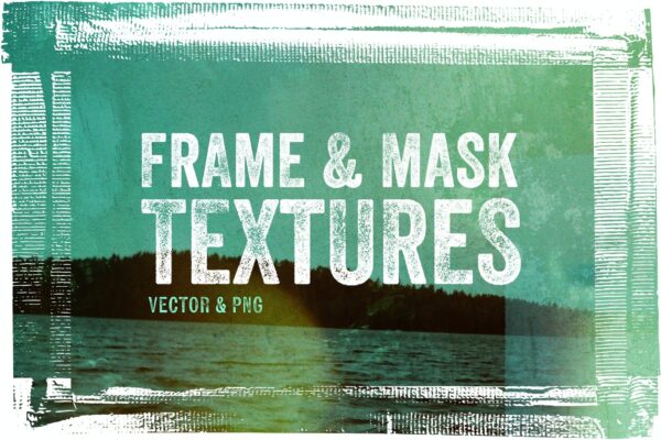 12个胶卷相框纹理矢量背景设计素材 Frame & Mask Textures – Vector & PNG