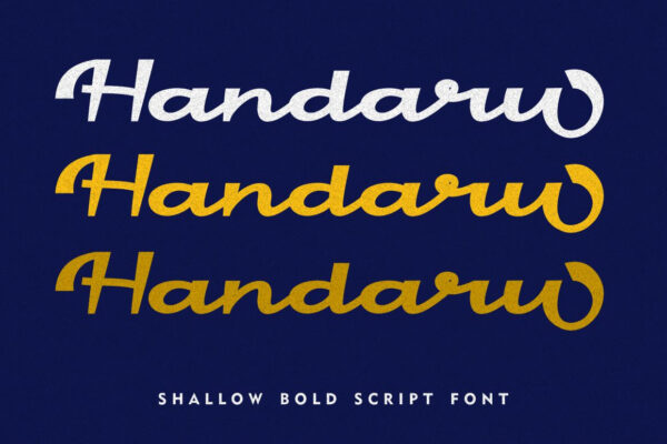 现代时尚品牌Logo海报标题设计粗体英文字体素材 Handaru Font
