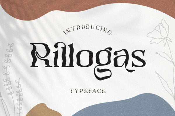 现代优雅逆反差徽标Logo海报标题设计衬衫英文字体素材 Rillogas Font 【第1286期】