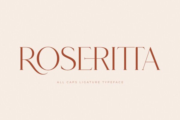 现代杂志社交媒体徽标logo设计衬线英文字体素材 Roseritta – Ligature Serif