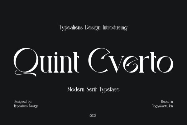现代独特社交媒体徽标logo设计衬线英文字体素材 Quint Cverto